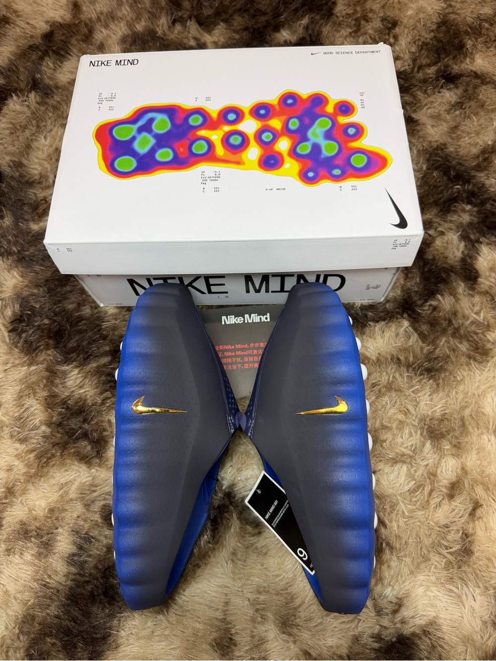 Nike Men’s Slip-On Foam Clogs in Blue and Gold